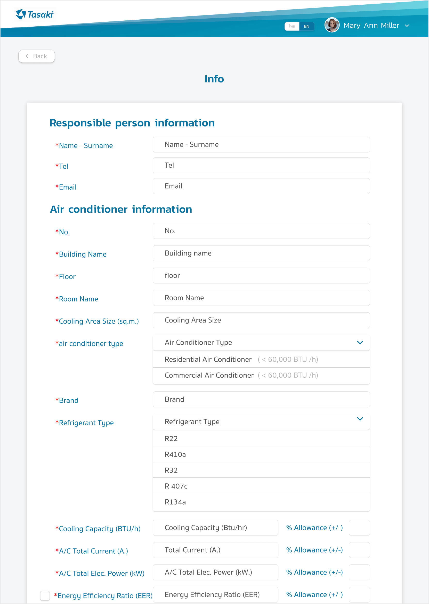 Air Conditioner Info Page